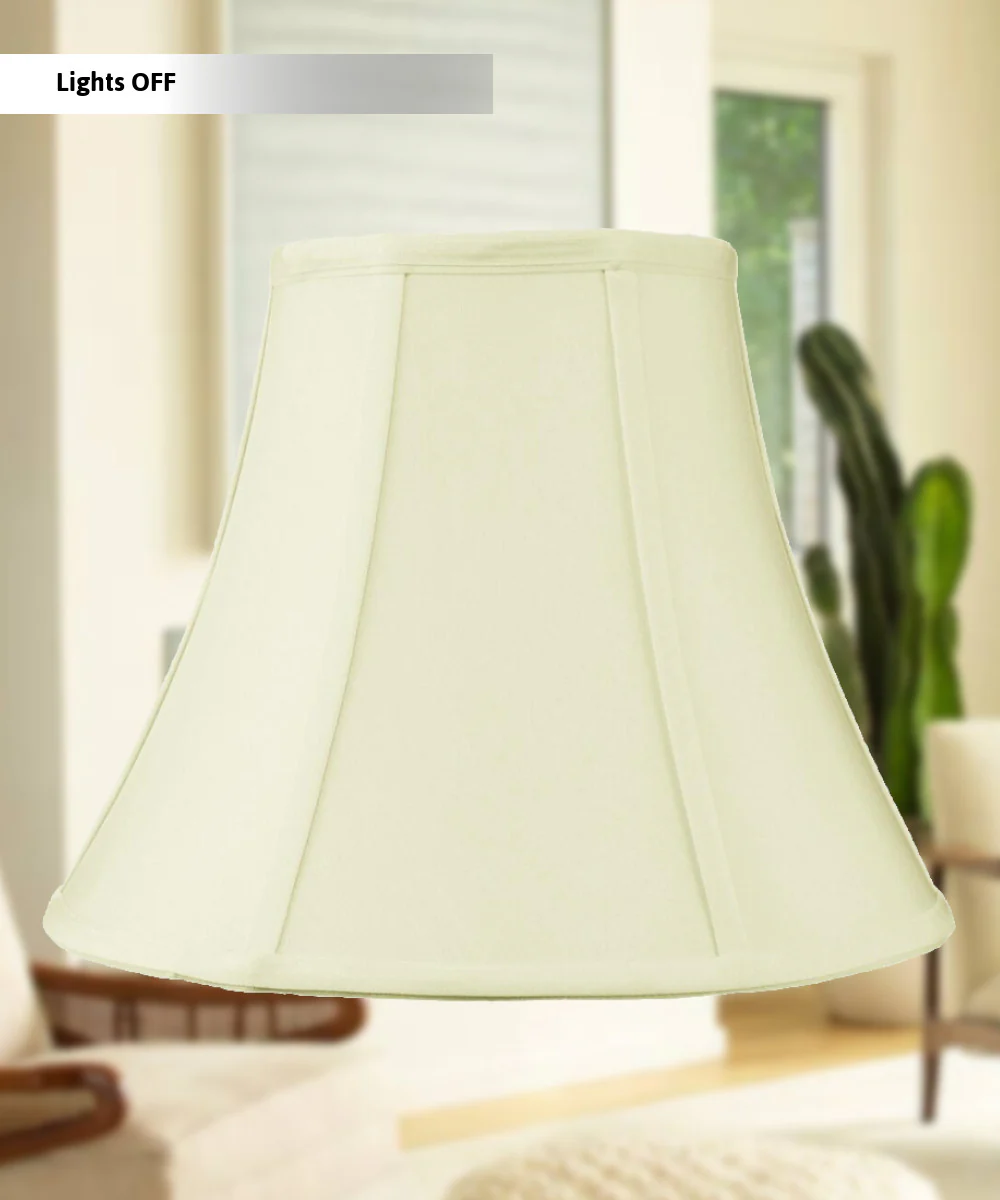 12"W x 10"H SLIP UNO FITTER Egg Shell Shantung Bell Lampshade - Image 7
