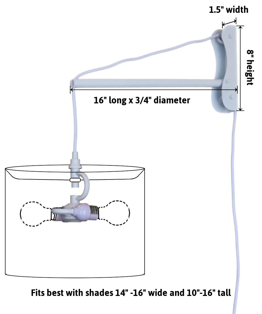MAST Plug-In Wall Mount Pendant, 2 Light White Cord/Arm with Diffuser, Island Paradise Blue Shade 14x14x07 - Image 3