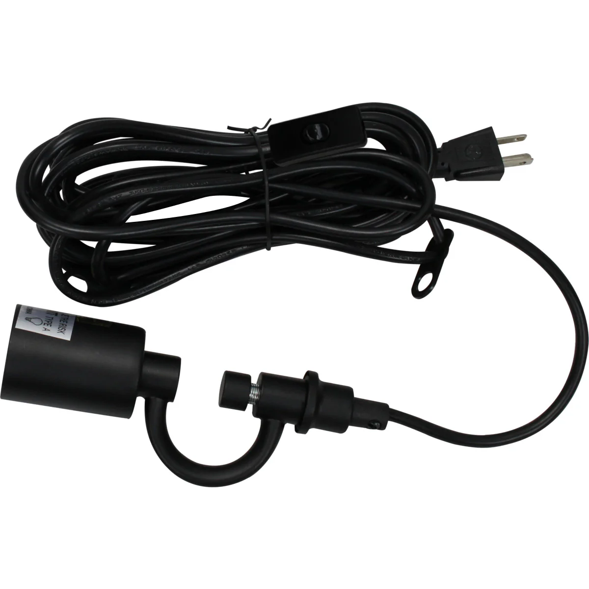 14"W 1 Light Swag Plug-In Pendant  Sand Linen Shade Black Cord - Image 2