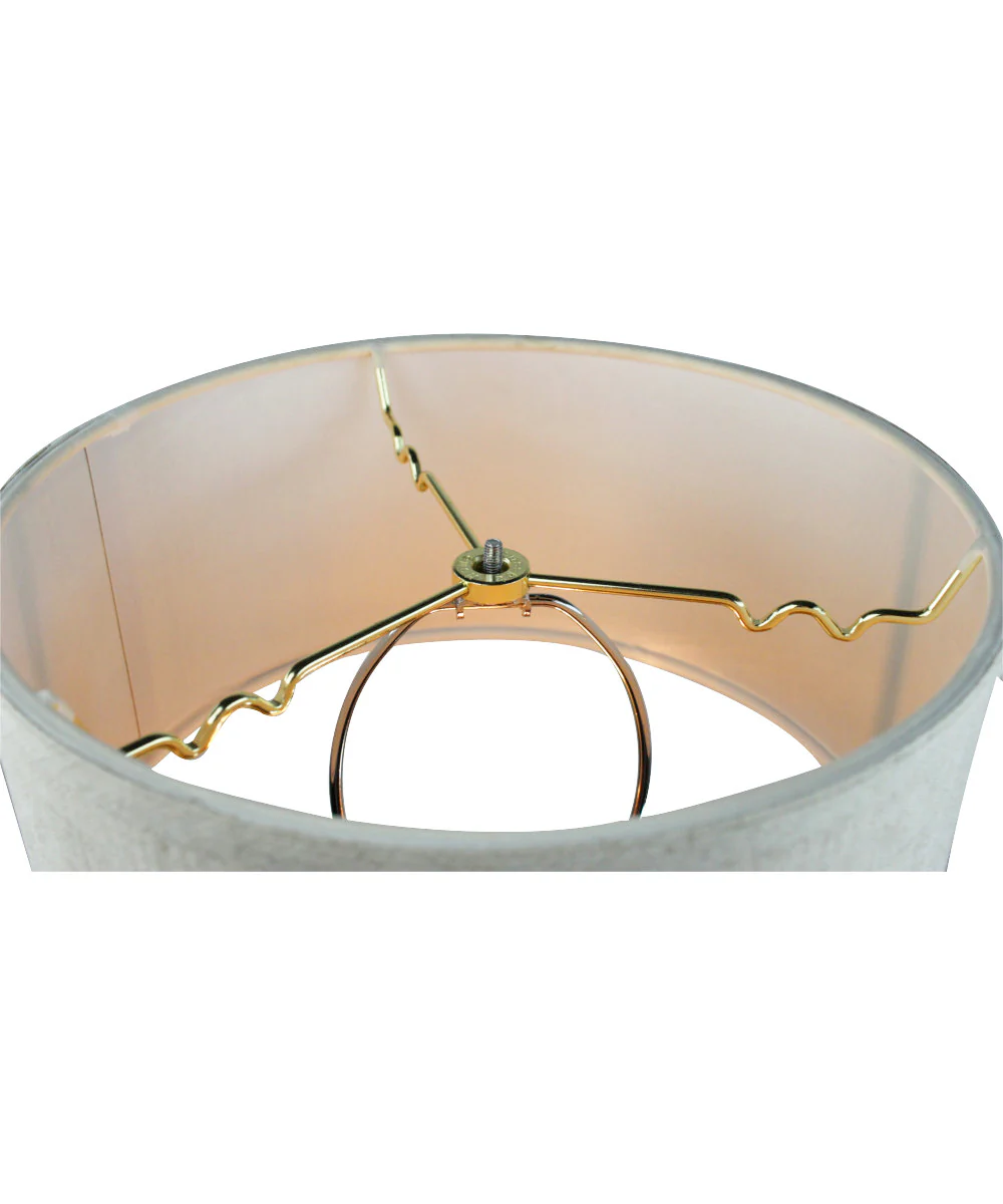 12"W x 6"H Textured Oatmeal Shallow Drum Lampshade - Image 2