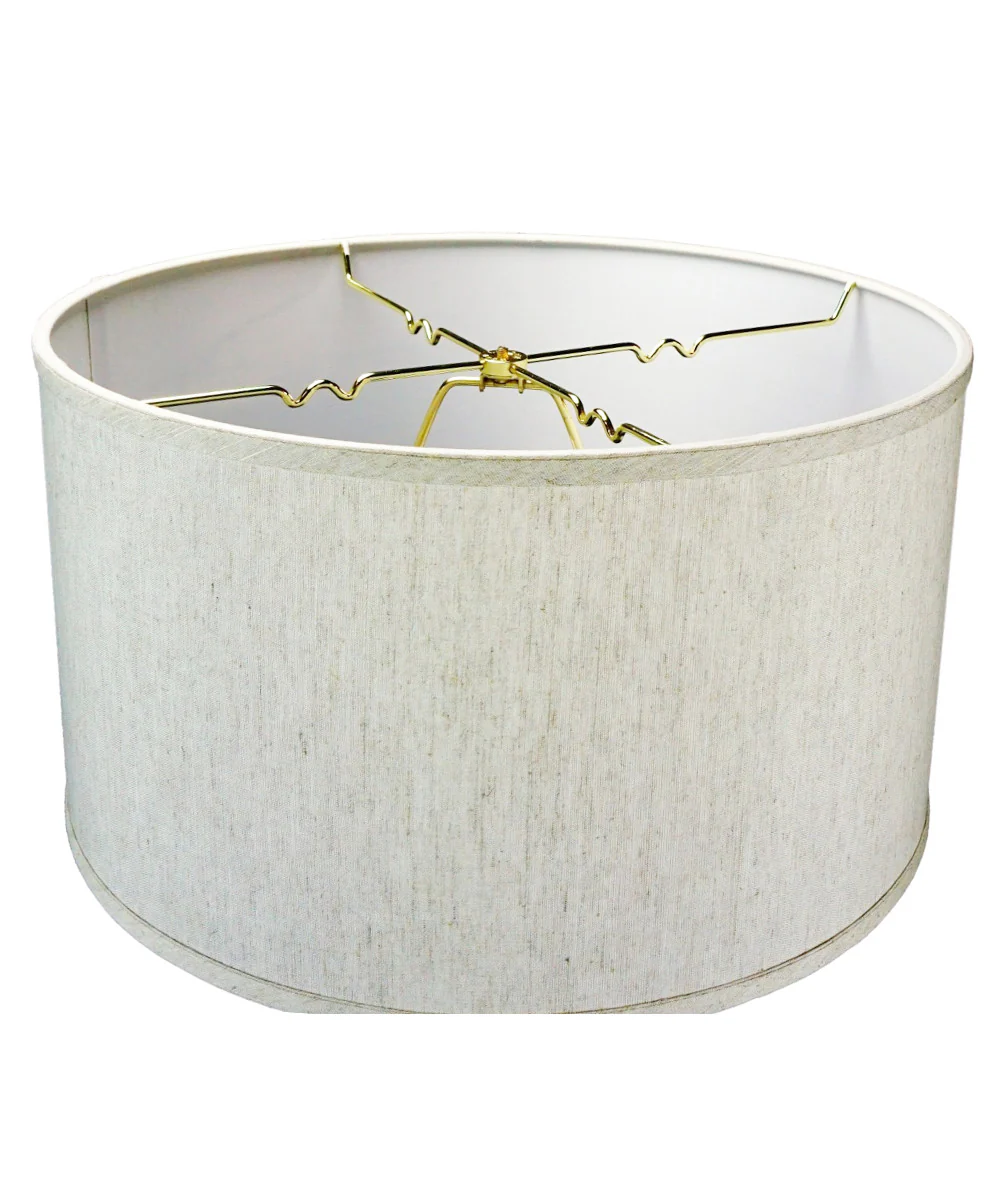 12"W x 6"H Textured Oatmeal Shallow Drum Lampshade - Image 3