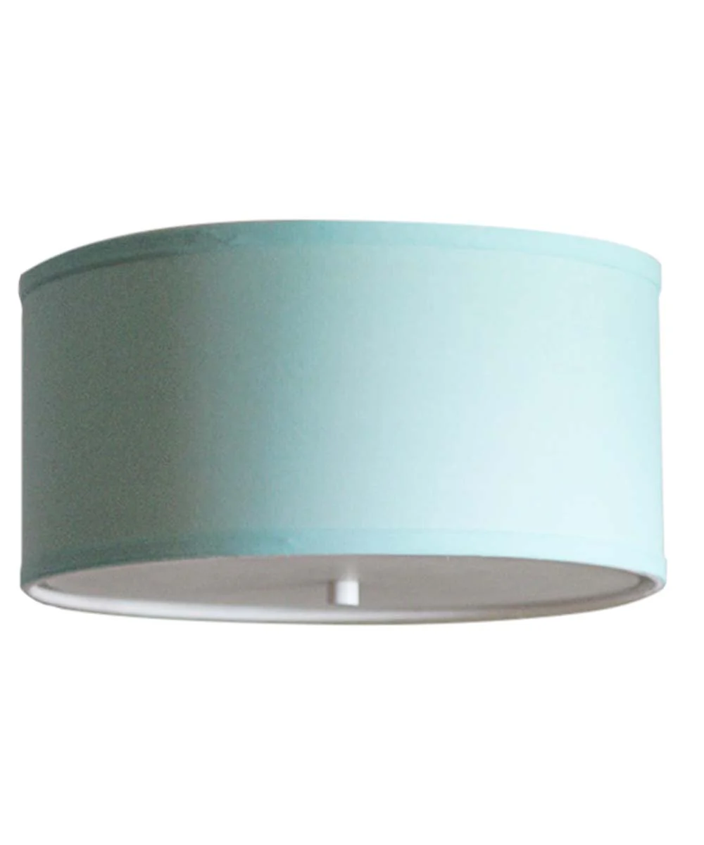 Moderne Flush Mount Conversion Kit 14"w Island Paradise Blue Drum Lampshade - Image 6