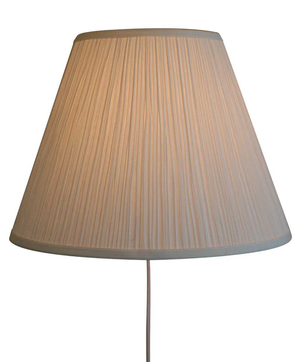 16"W Floating Shade Plug-In Wall Light White Mushroom Pleat - Image 3