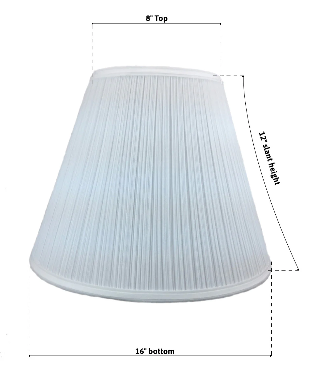 16"W x 12"H SLIP UNO FITTER White Empire Mushroom Pleat Hardback - Image 2