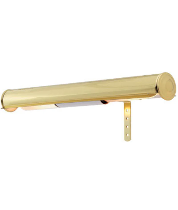 14"W Standard Picture Light Polished Brass Plugs in above Framed Art