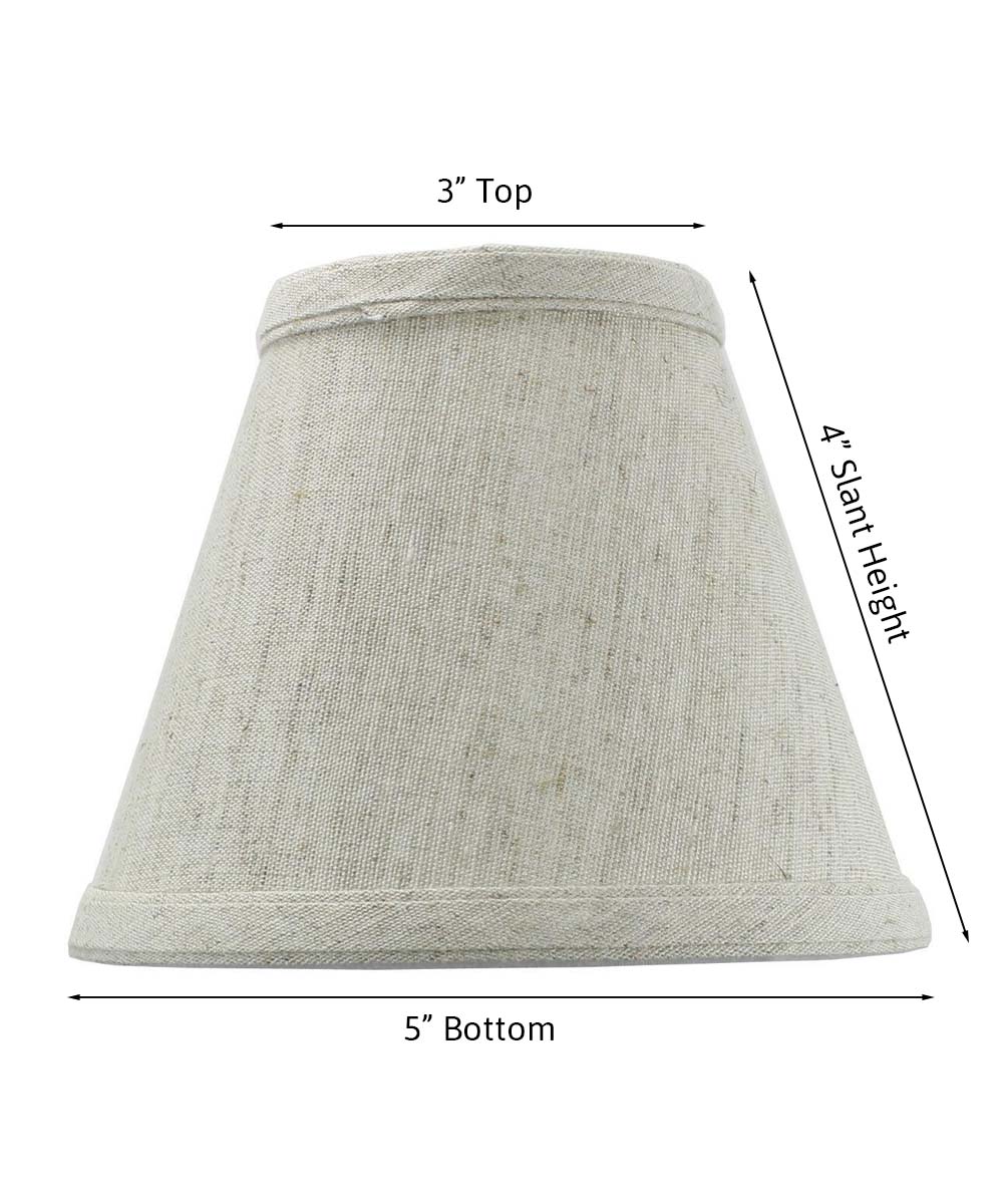 5"W x 4"H Set of 6 Textured Oatmeal Clip-on Candlelabra Shade - Image 2