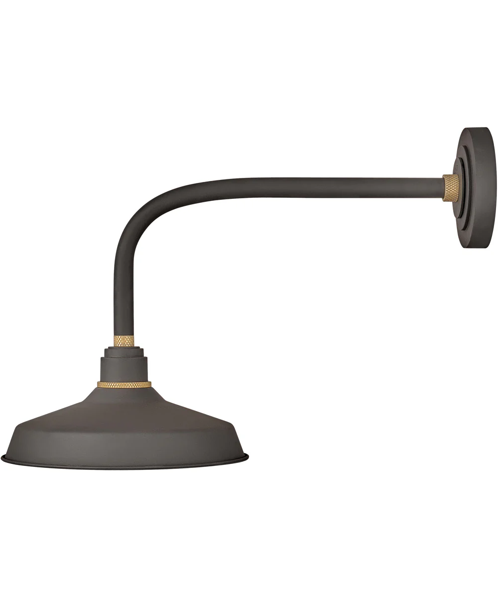 1-Light Medium Straight Arm Outdoor Barn Light in Museum Bronze