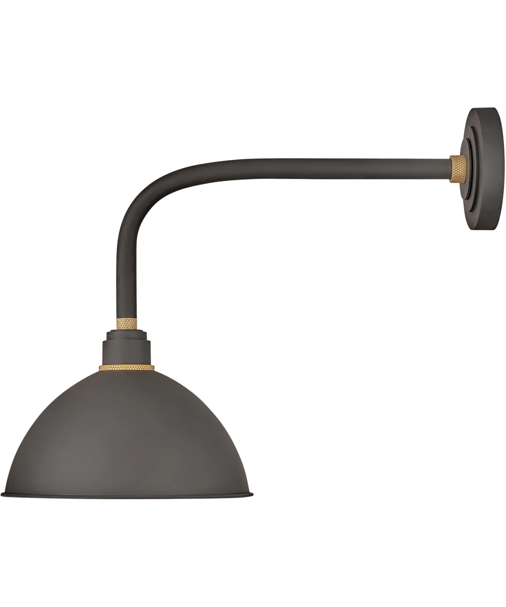 1-Light Medium Straight Arm Outdoor Barn Light in Museum Bronze