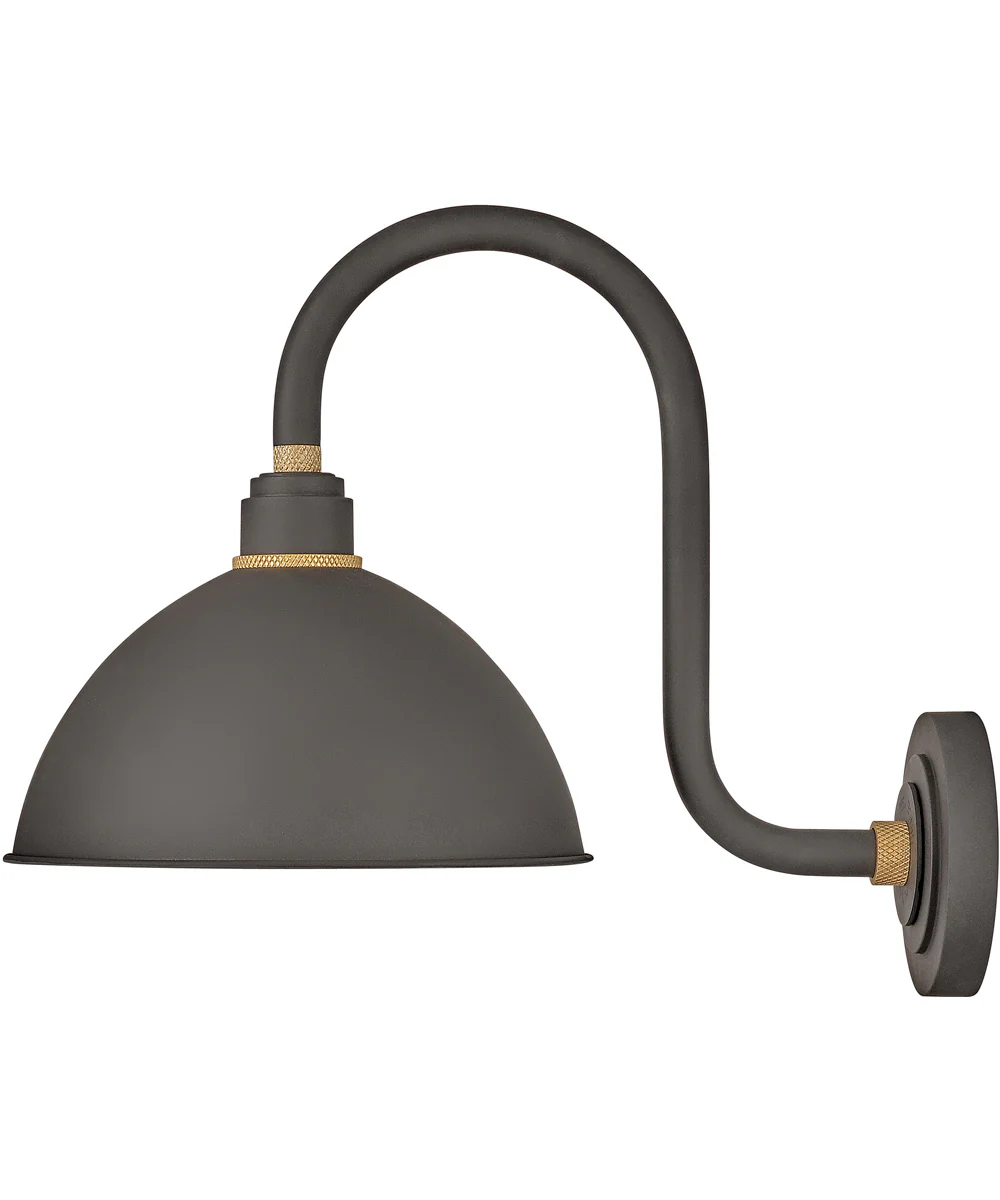 1-Light Small Tall Gooseneck Outdoor Barn Light in Museum Bronze