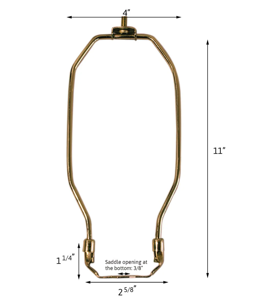 11" Antique Brass Heavy Duty Harp Fitter For Lamp Shades - Image 2