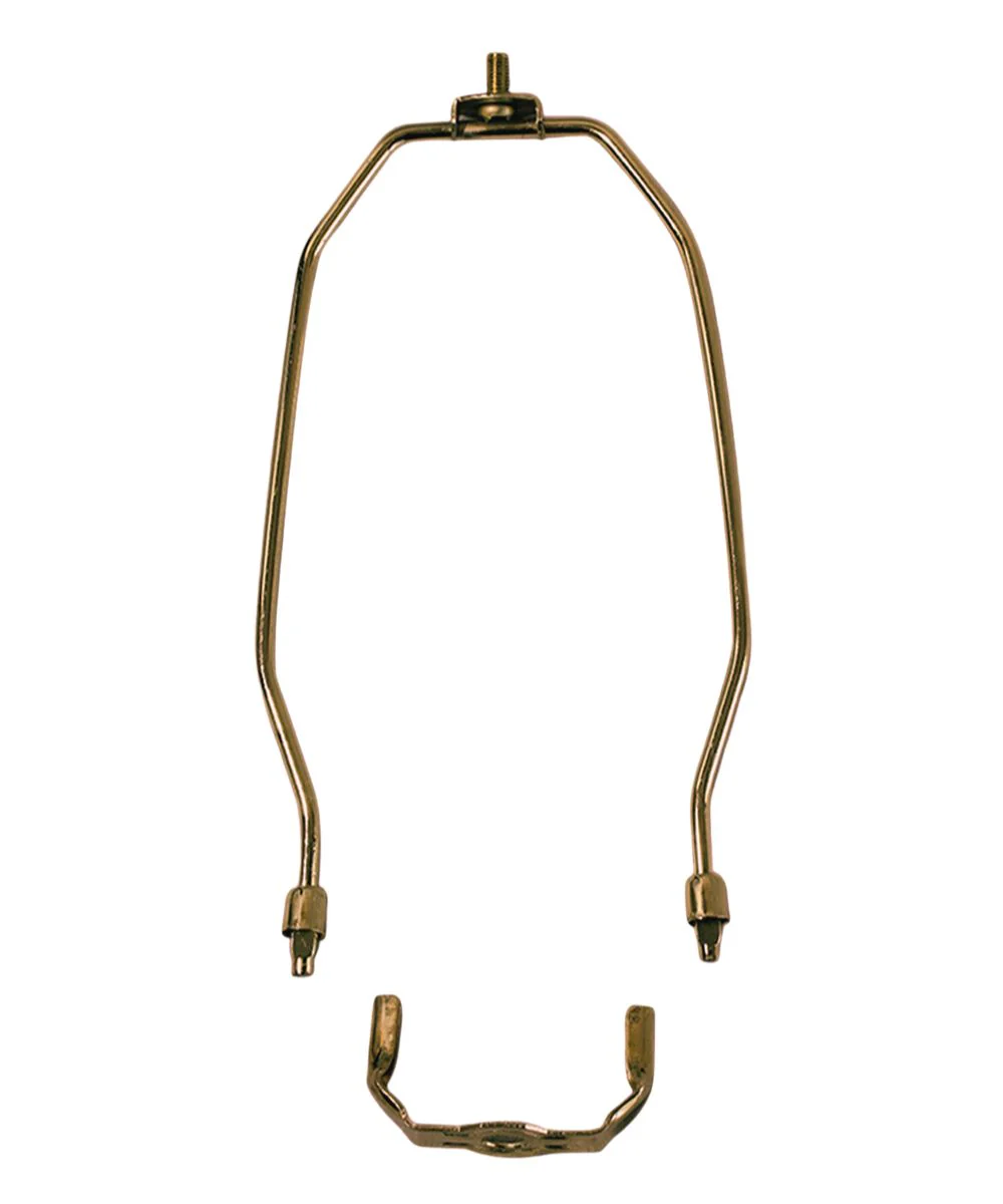 11" Antique Brass Heavy Duty Harp Fitter For Lamp Shades - Image 3