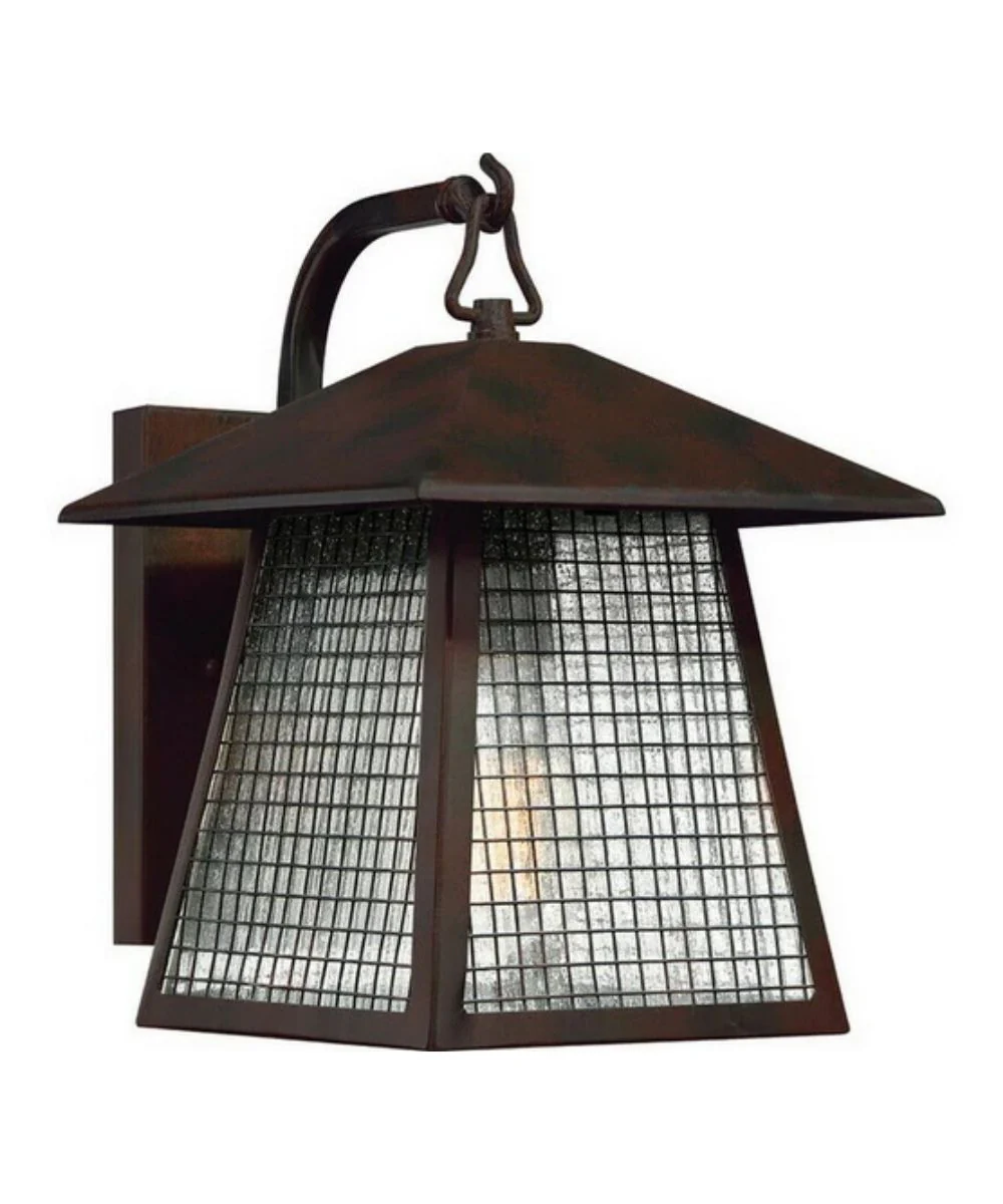 12" High, 1-Light Valiant Bronze Finish with Clear Seedy Glass Outdoor Wall Lantern