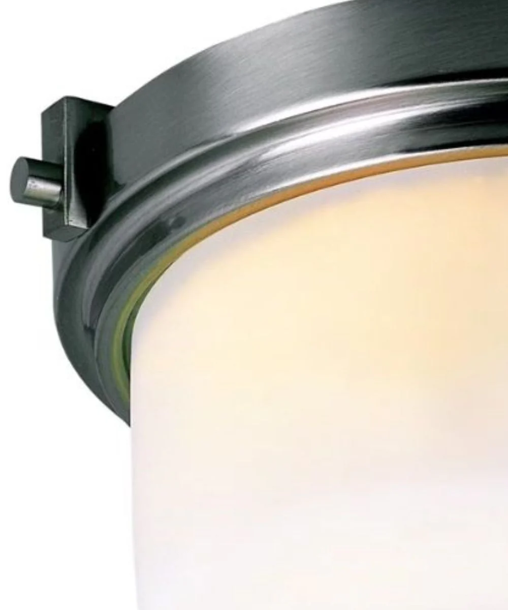 13"W 2-Light Brushed Nickel with White Frosted Glass Shade Flush Mount Light Fixture - Image 5