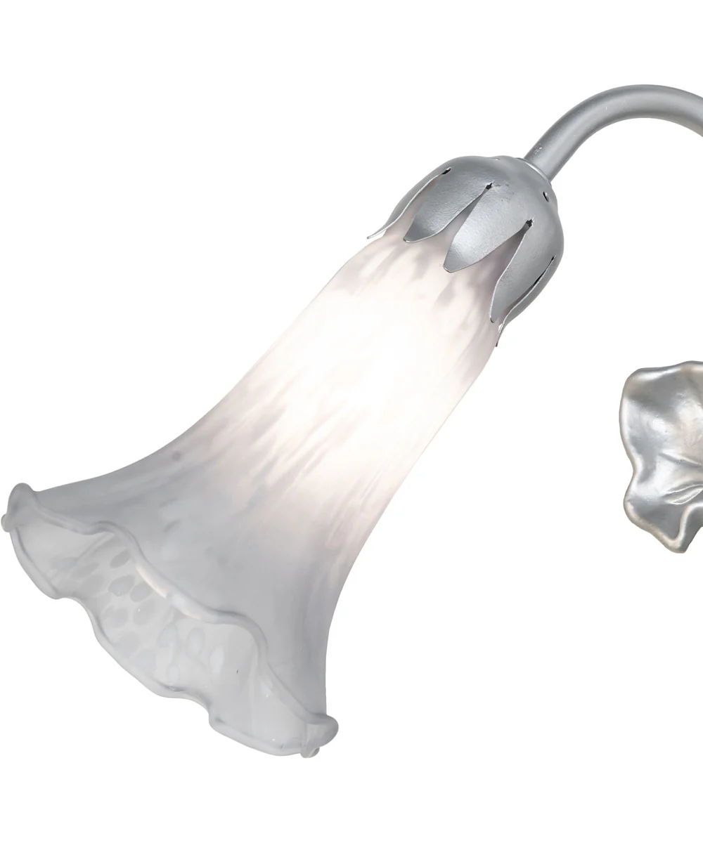 14" Wide Gray Tiffany Pond Lily 2 Light Wall Sconce - Image 8