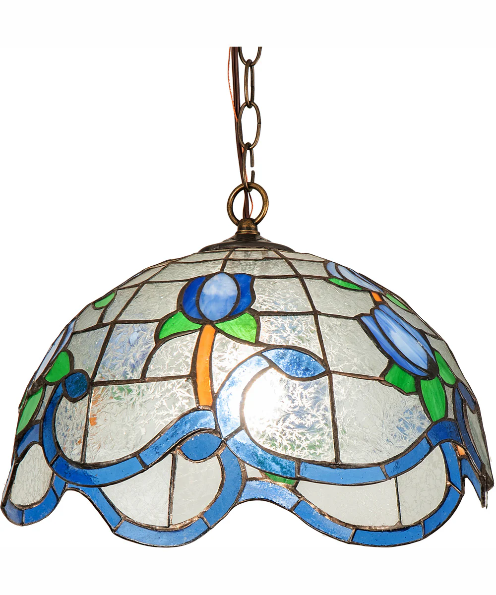 14" Wide Roseborder Pendant