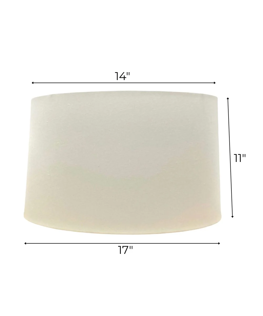 14x17x11 Cream Homespun/Rolled Edge Hardback Drum Lampshade - Image 3