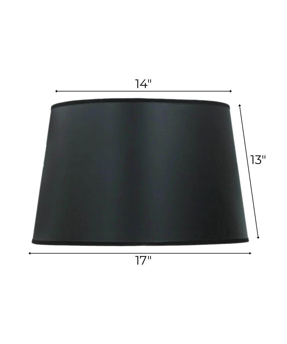 14x17x13 Black Opaque/Gold Foil Hardback Tapered Drum Lampshade - Image 3