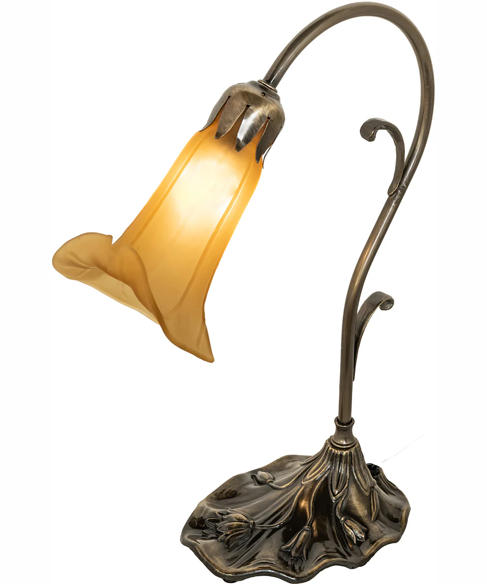 15" High Amber Pond Lily Accent Lamp - Image 2