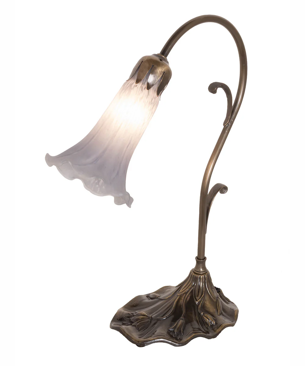 15" High Grey Pond Lily Accent Lamp - Image 2
