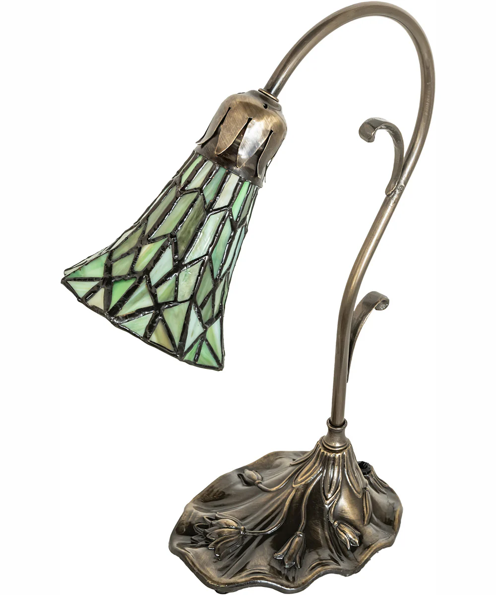 15" High Stained Glass Pond Lily Accent Lamp - Image 3