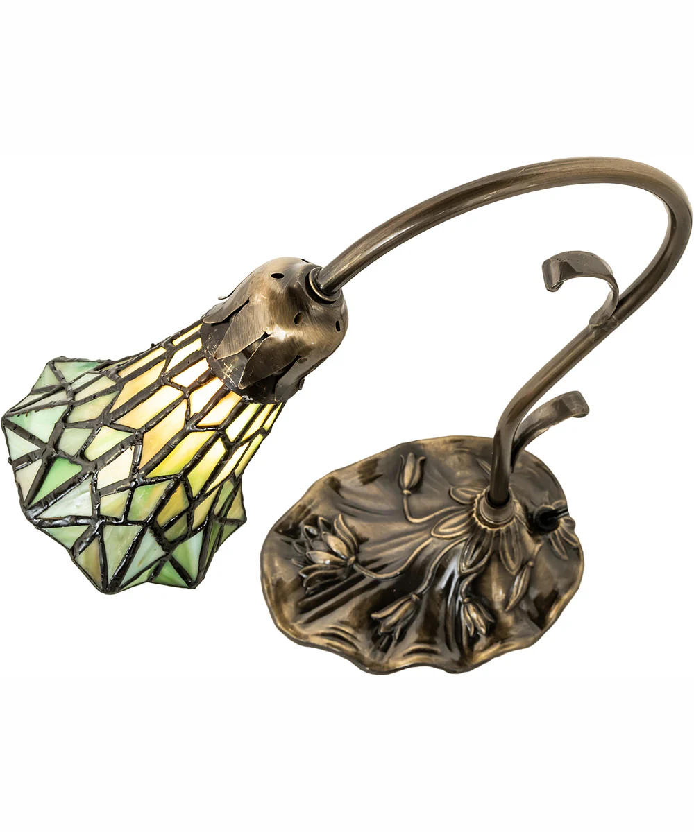 15" High Stained Glass Pond Lily Accent Lamp - Image 4
