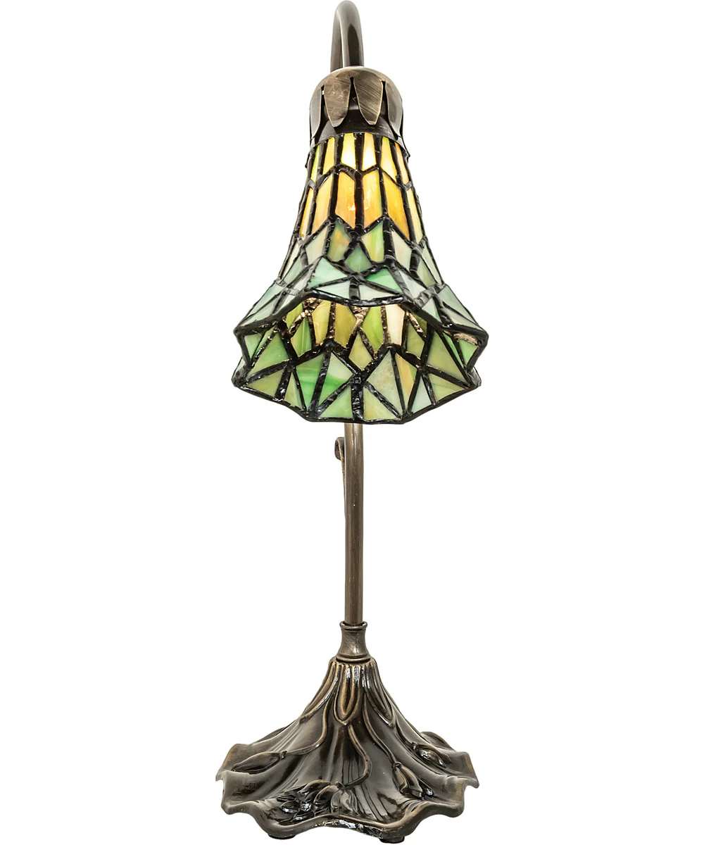 15" High Stained Glass Pond Lily Accent Lamp - Image 5