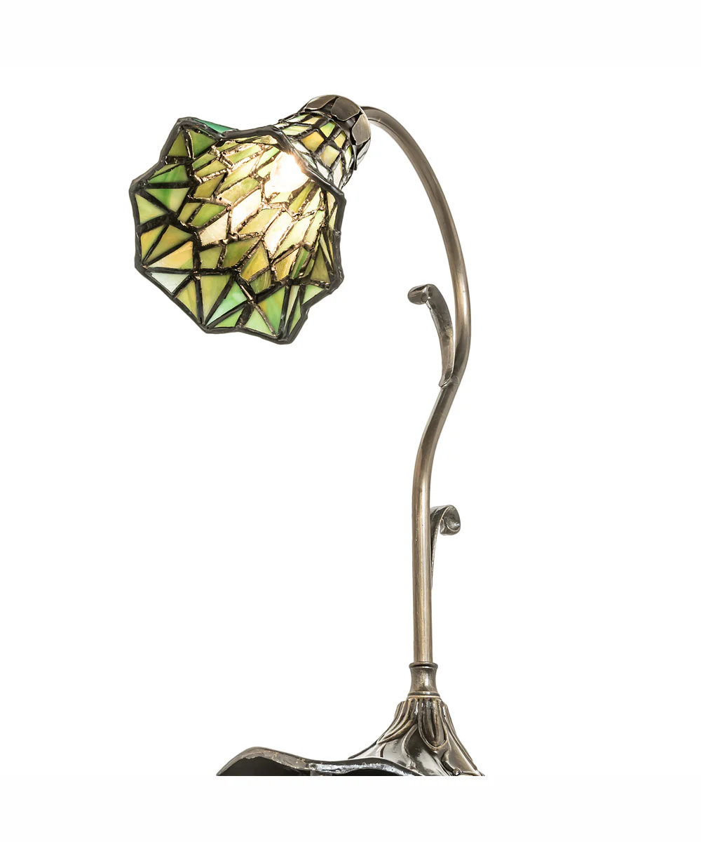 15" High Stained Glass Pond Lily Accent Lamp - Image 6