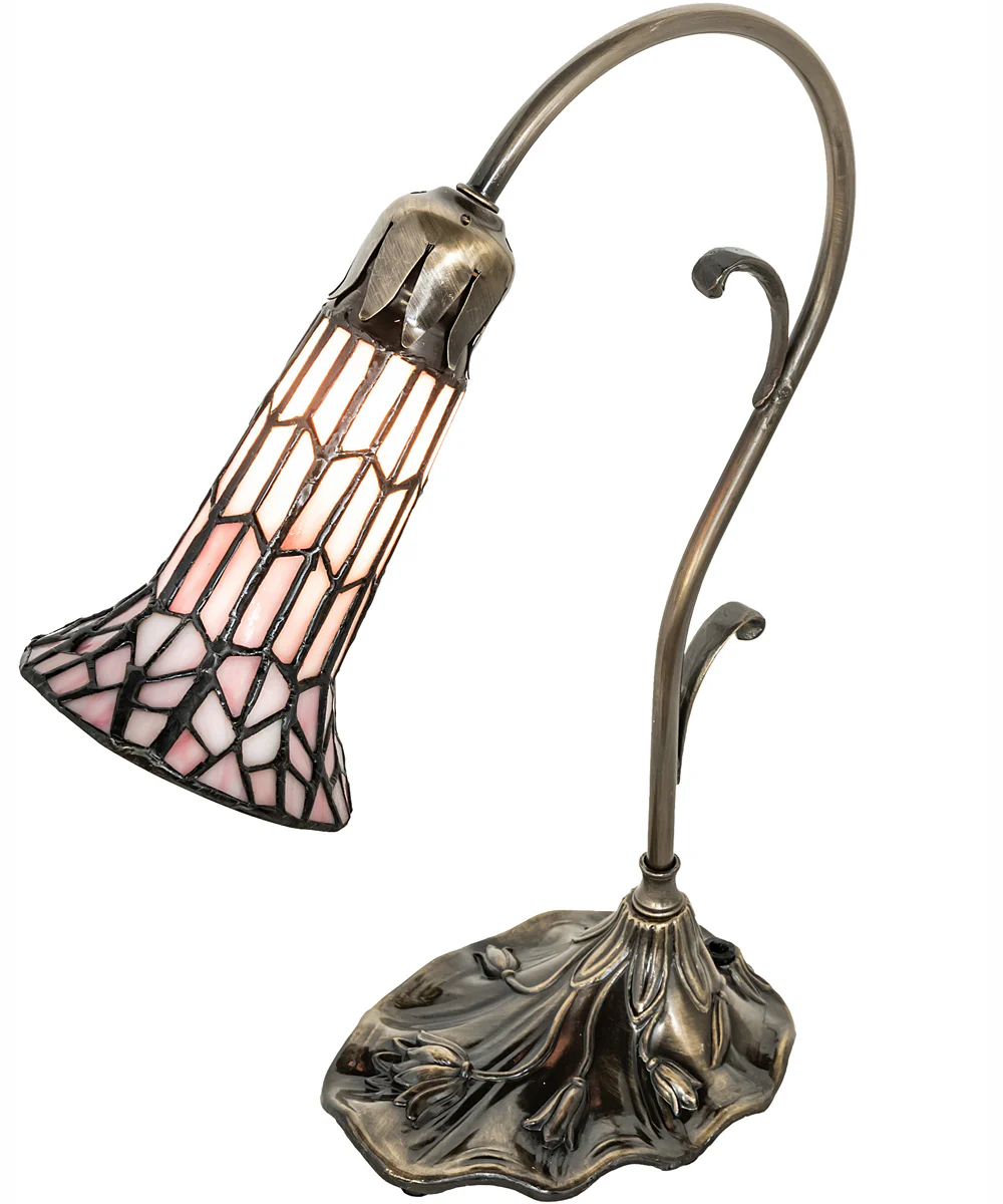 15" High Stained Glass Pond Lily Accent Lamp