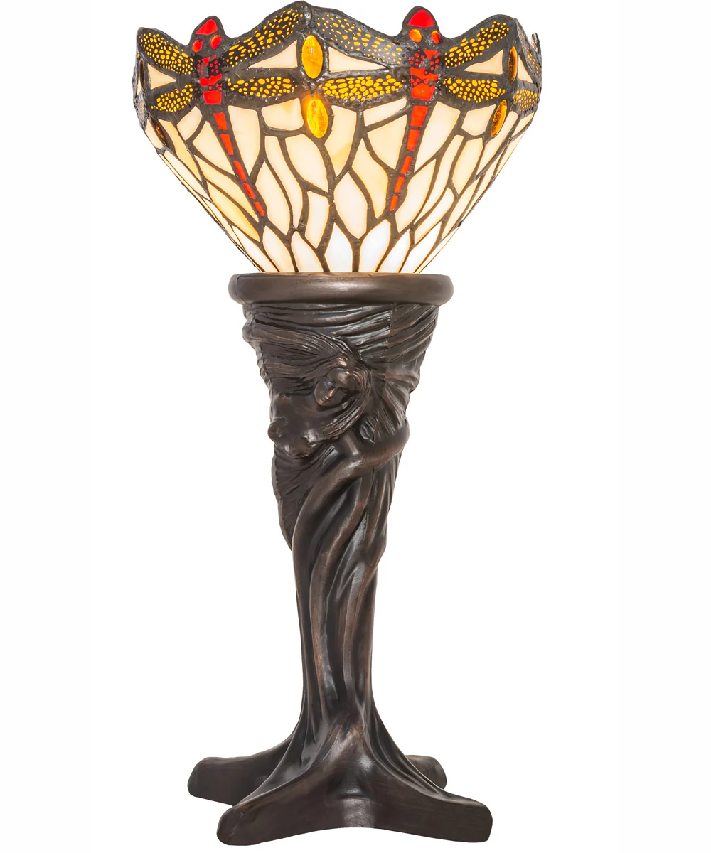 15" High Tiffany Hanginghead Dragonfly Mini Lamp - Image 2