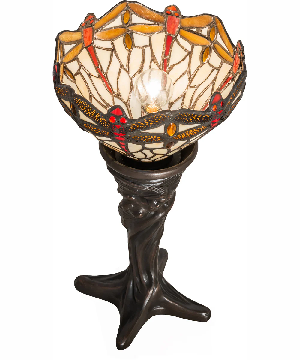 15" High Tiffany Hanginghead Dragonfly Mini Lamp - Image 4
