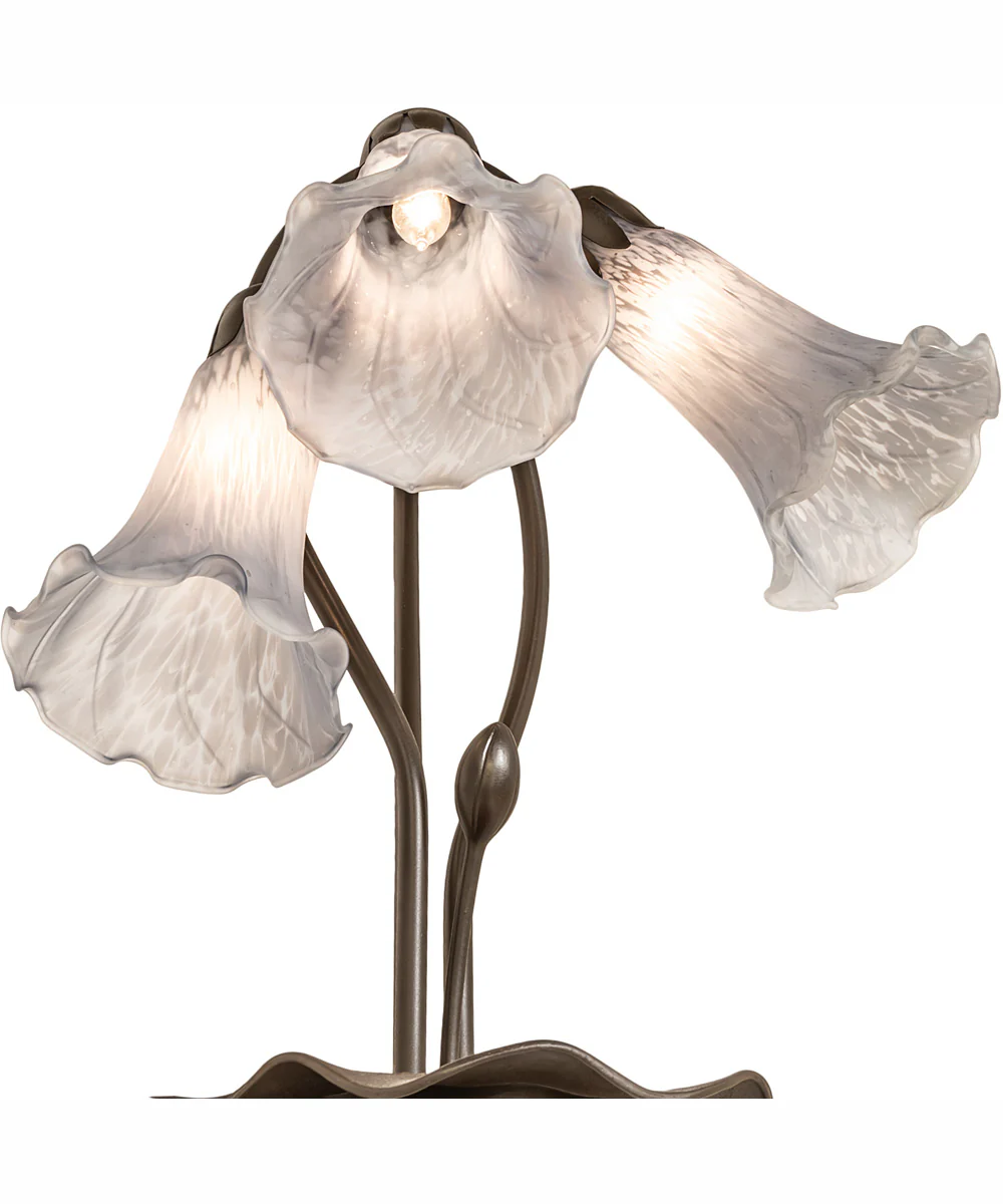 16" High Gray Tiffany Pond Lily 3 Light Accent Lamp - Image 7