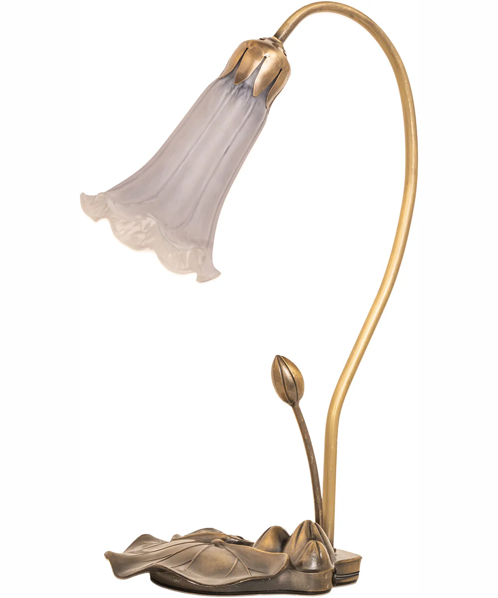 16" High Gray Tiffany Pond Lily Accent Lamp - Image 3