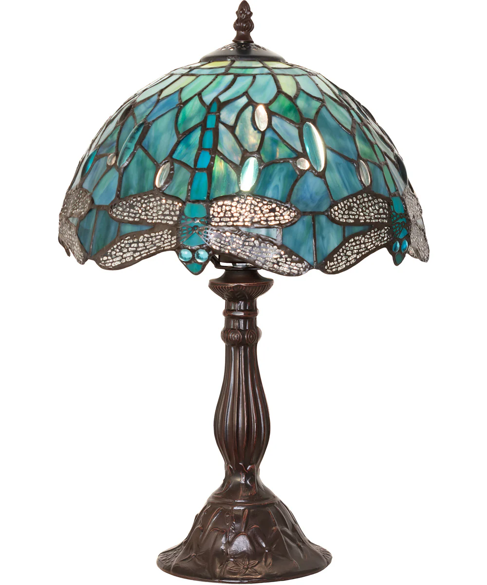 16" High Tiffany Hanginghead Dragonfly Table Lamp