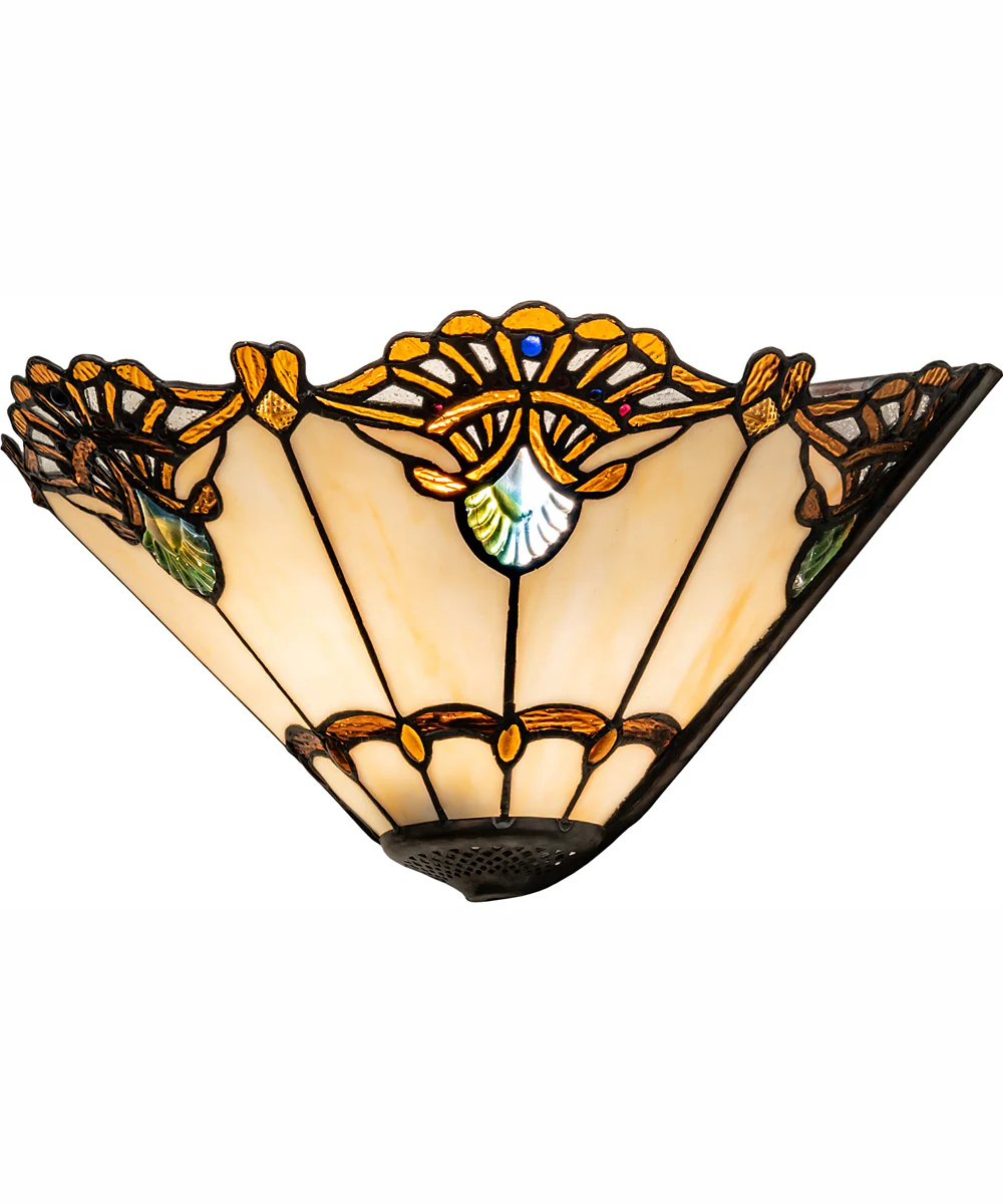 16" Wide Shell with Jewels Wall Sconce - Image 2
