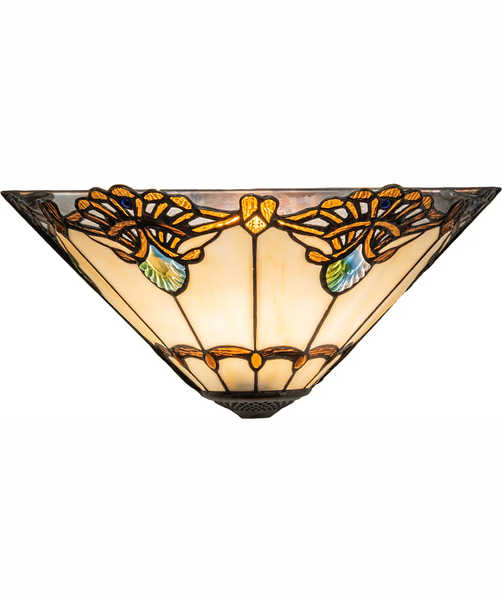 16" Wide Shell with Jewels Wall Sconce - Image 5