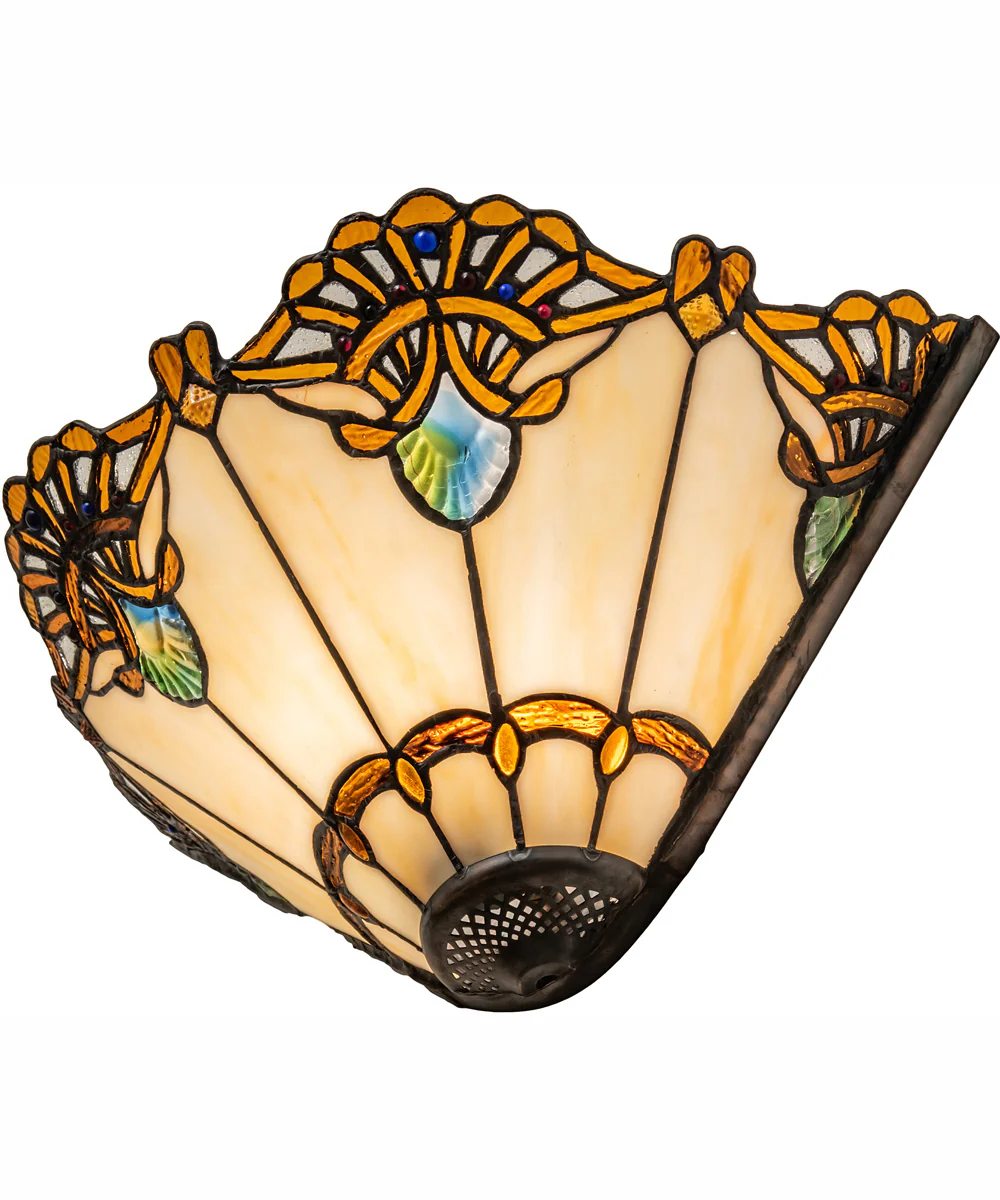 16" Wide Shell with Jewels Wall Sconce - Image 6