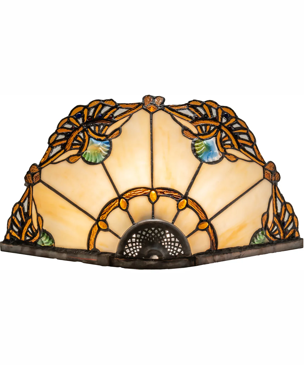16" Wide Shell with Jewels Wall Sconce - Image 7