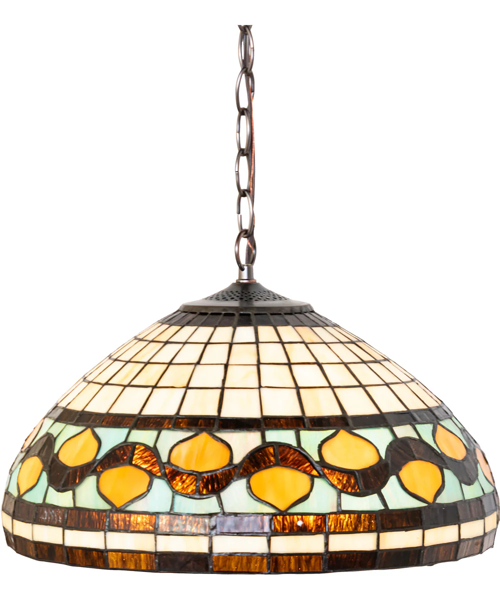 16" Wide Tiffany Acorn Pendant