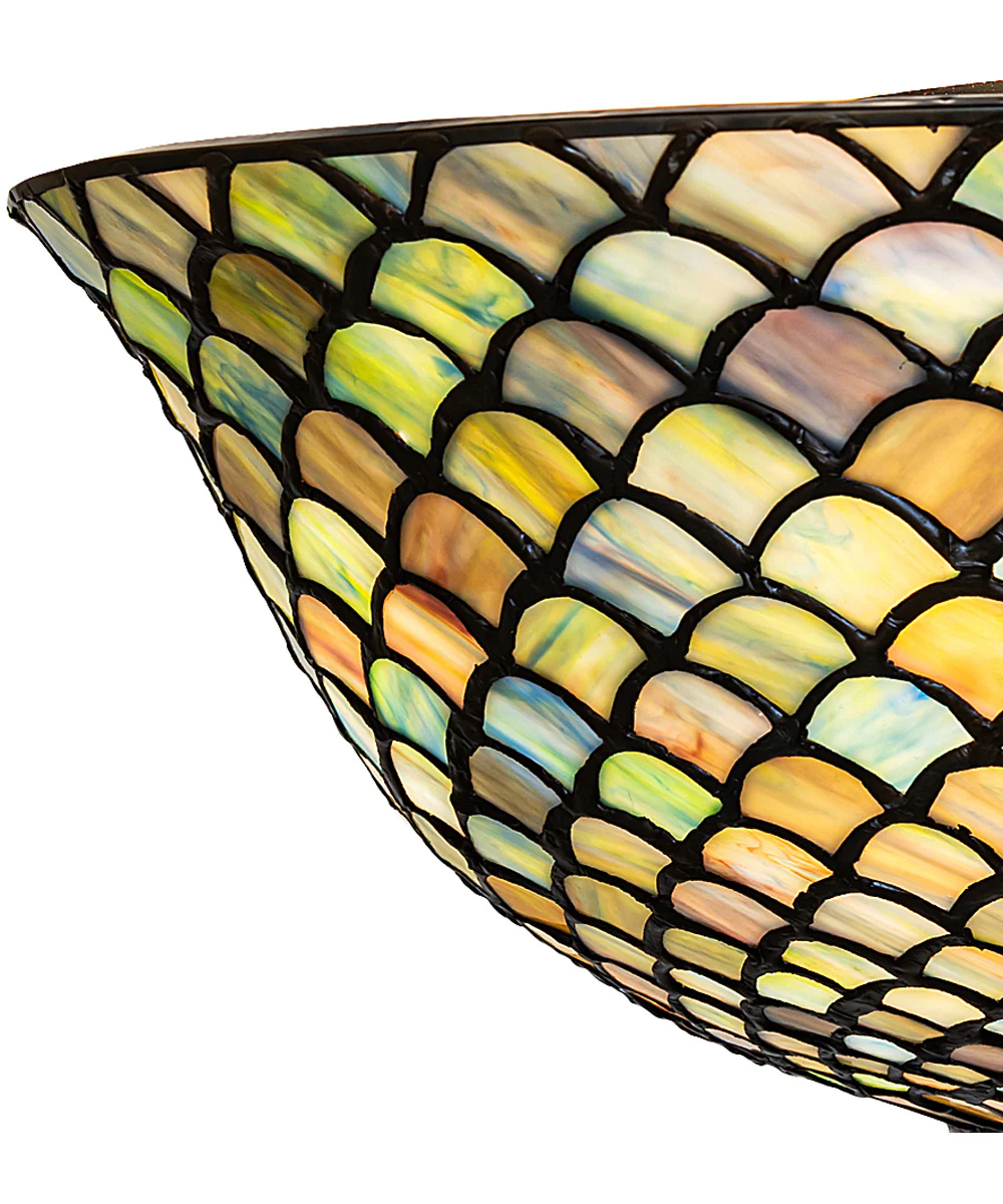 16" Wide Tiffany Fishscale Flush Mount - Image 6