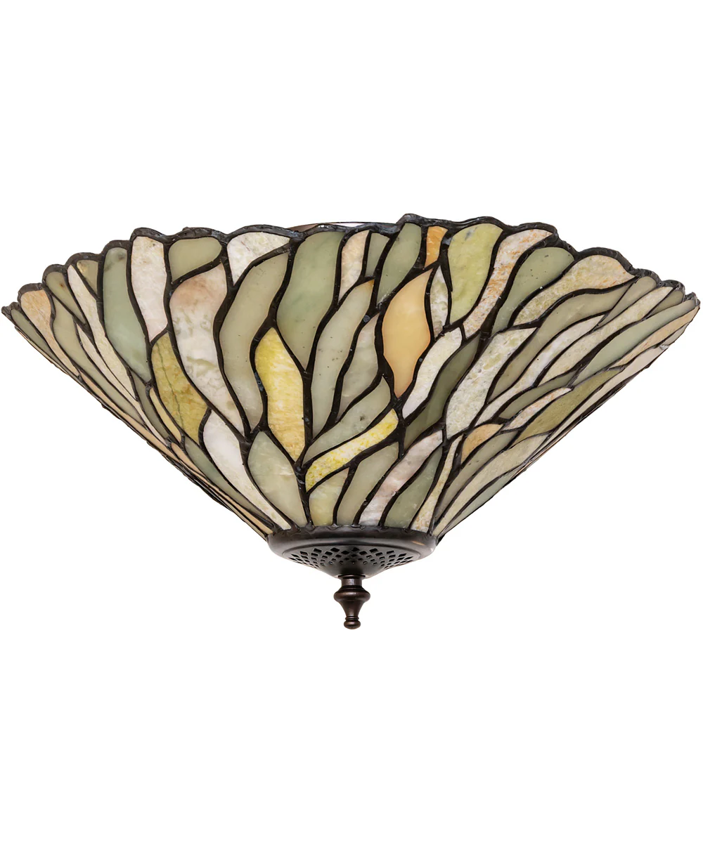 16" Wide Willow Jadestone Flush Mount - Image 2