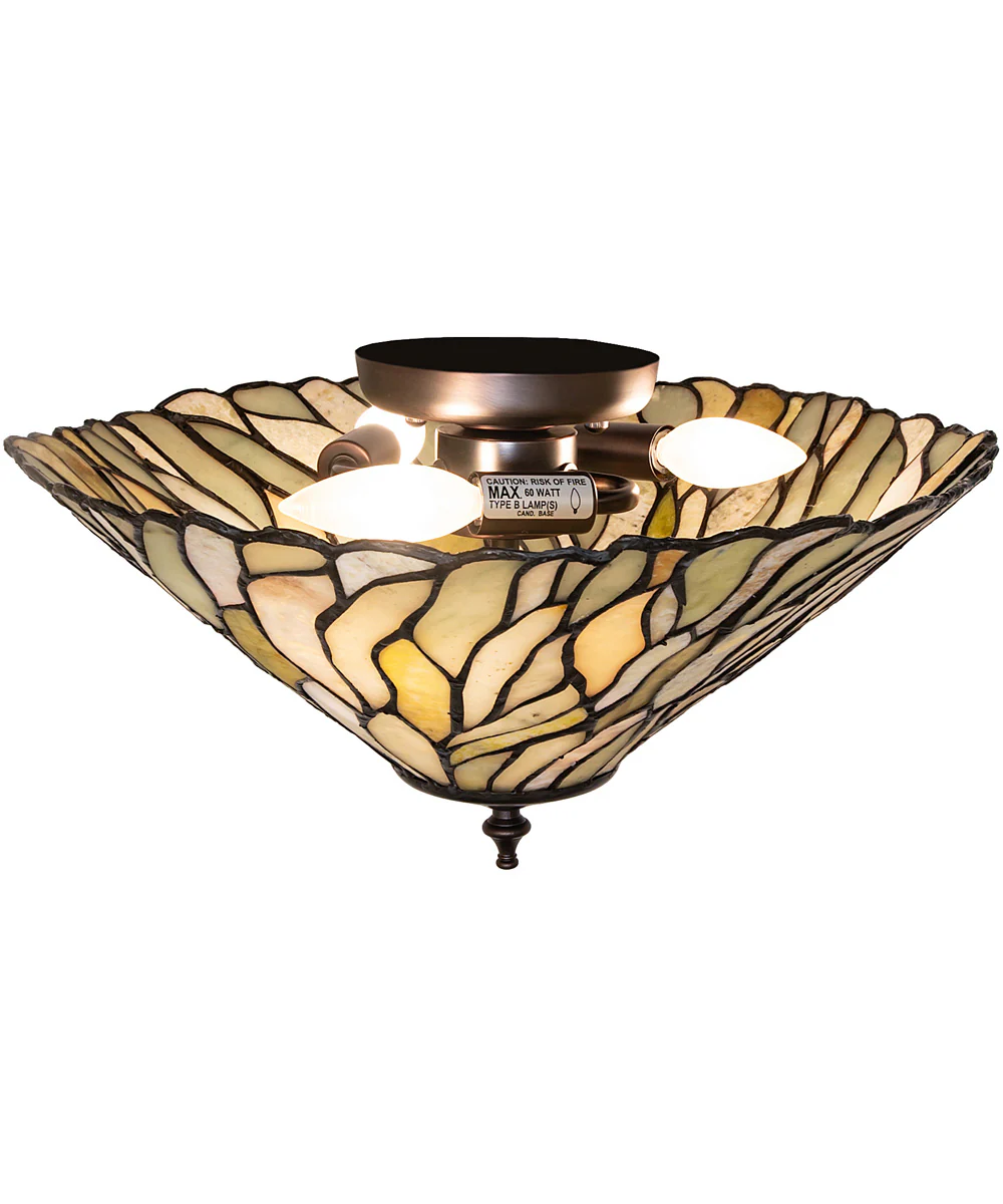 16" Wide Willow Jadestone Flush Mount - Image 3