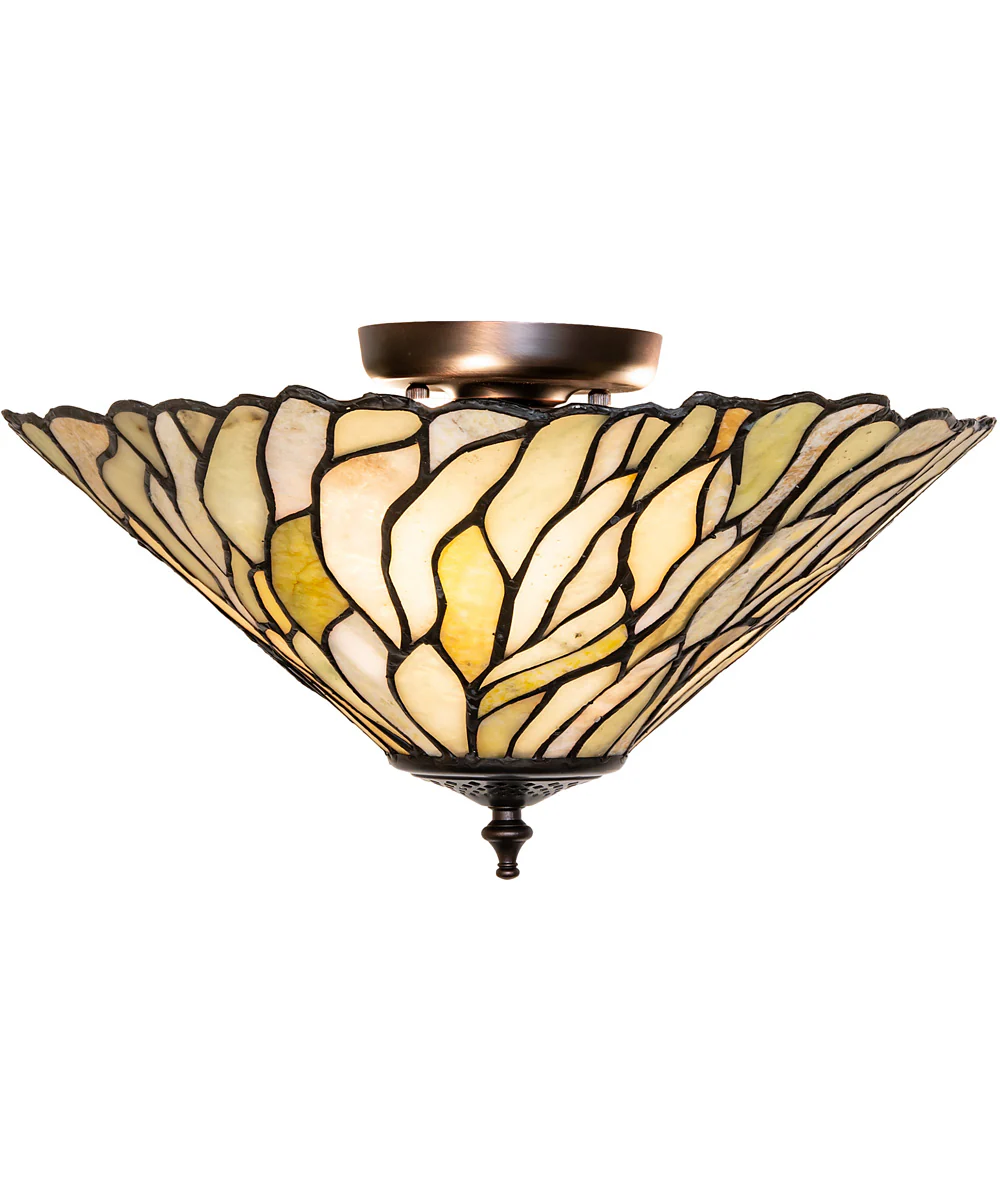 16" Wide Willow Jadestone Flush Mount - Image 4