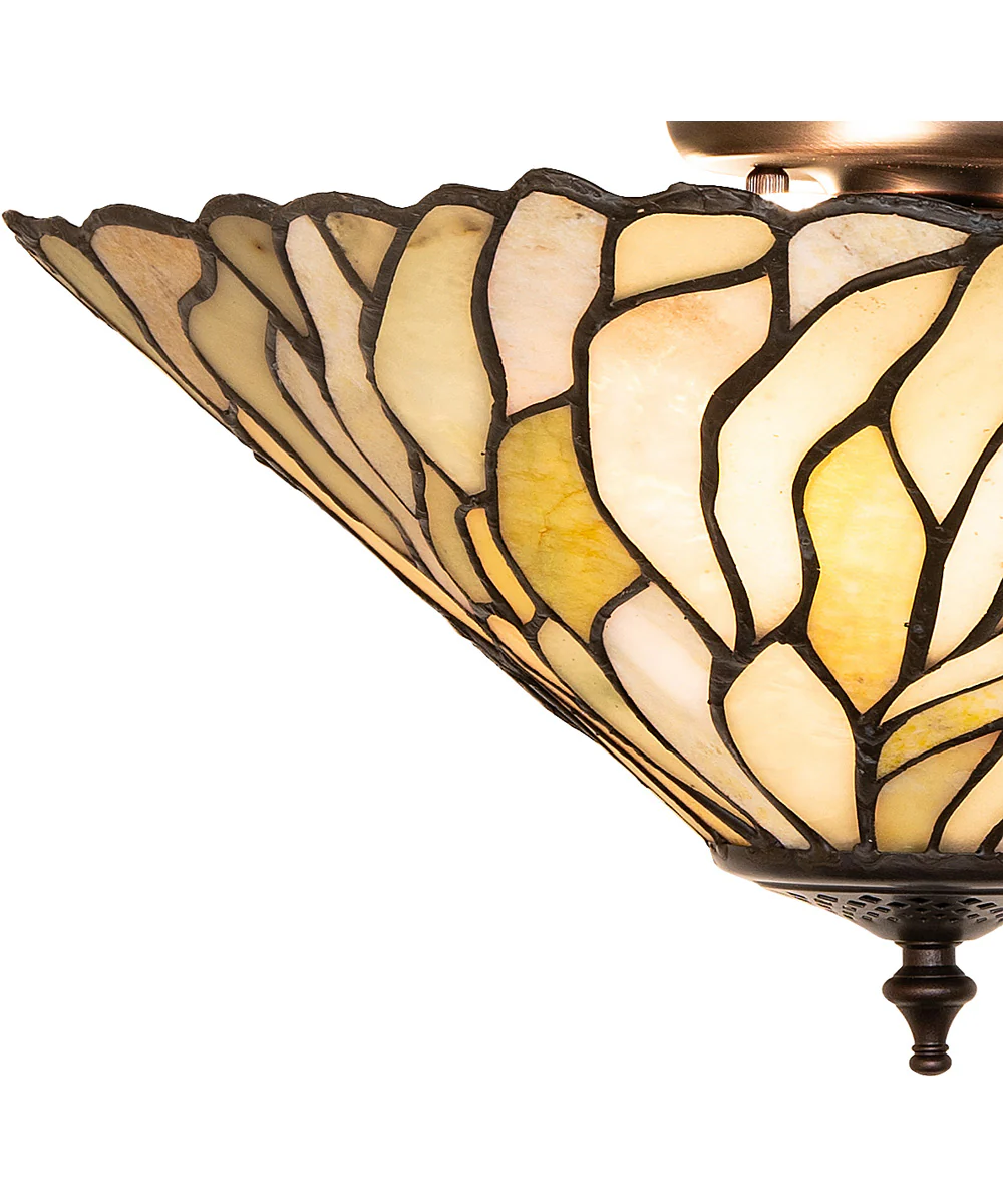 16" Wide Willow Jadestone Flush Mount - Image 7