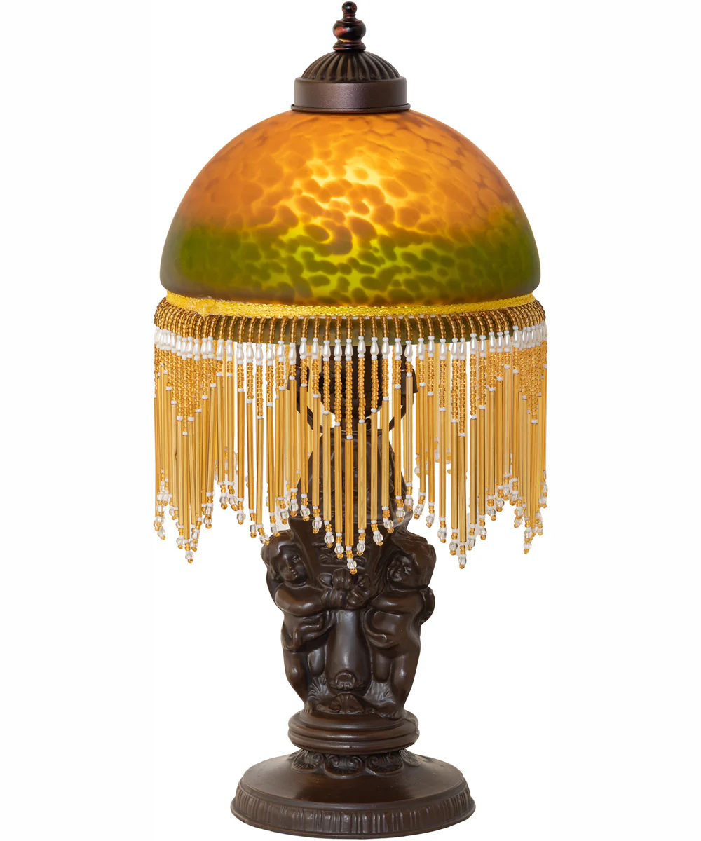 17" High Roussillon Cherub With Lantern Mini Lamp