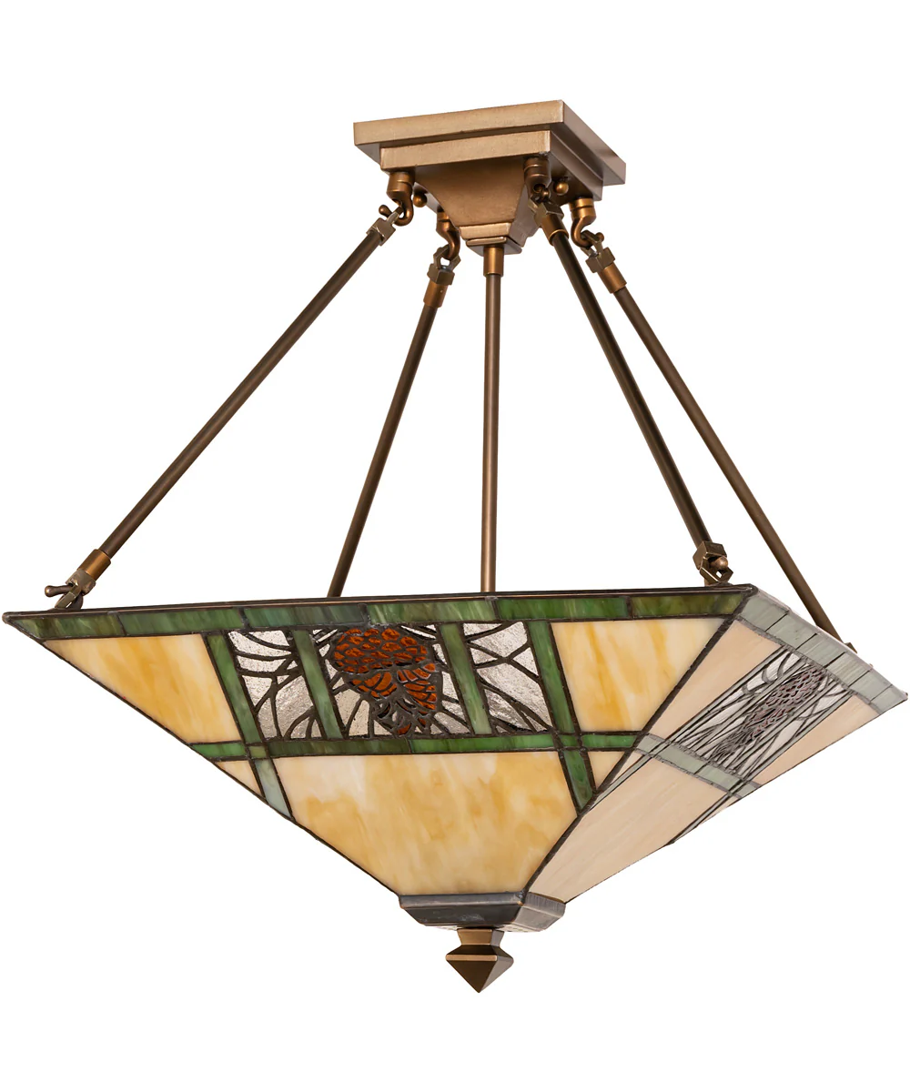 17" Square Pinecone Ridge Semi-Flush Mount - Image 2