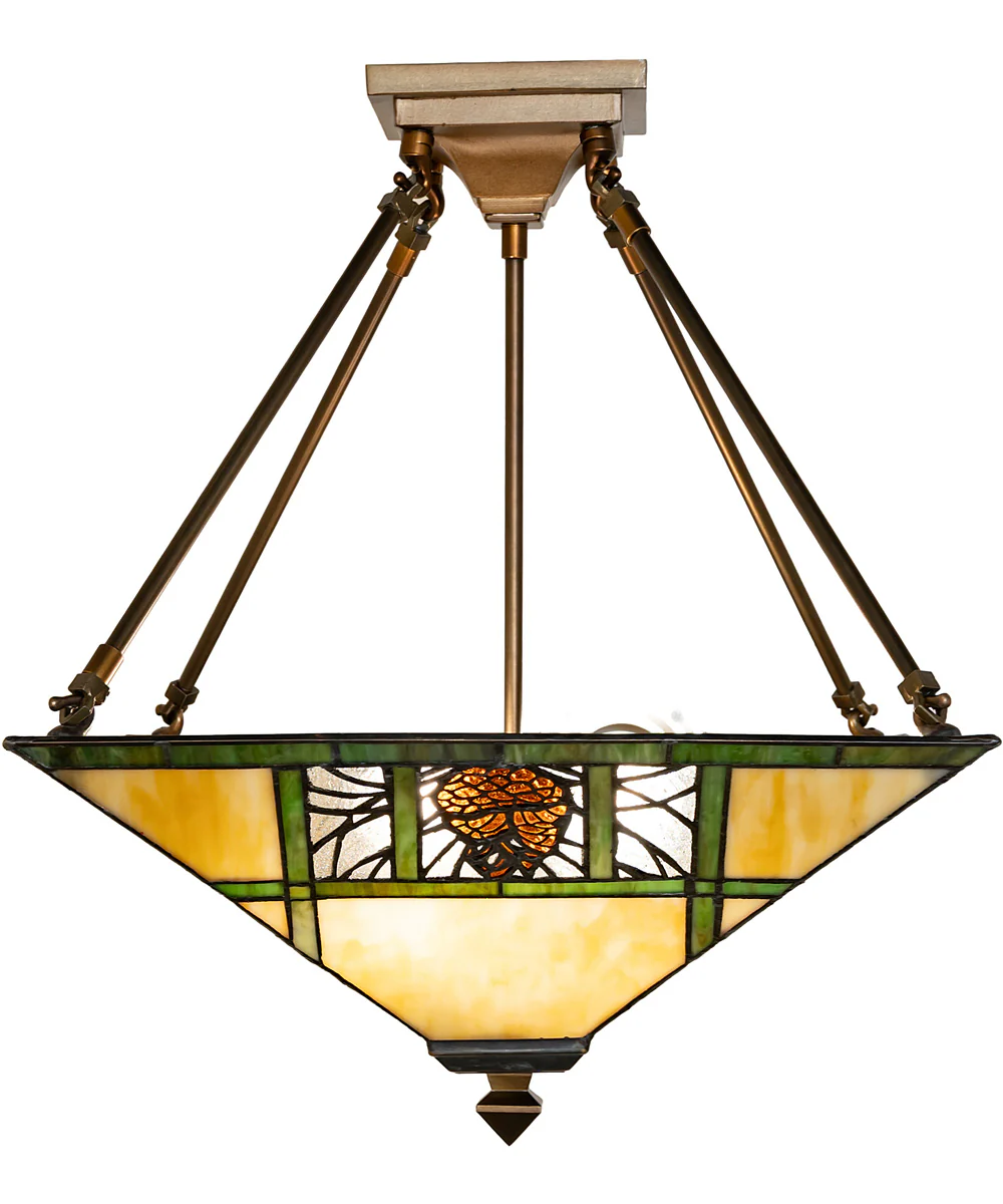 17" Square Pinecone Ridge Semi-Flush Mount - Image 4