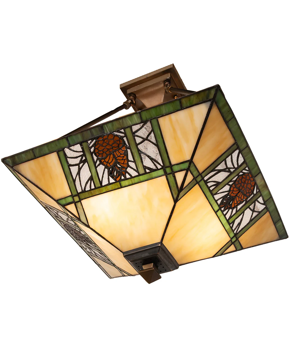 17" Square Pinecone Ridge Semi-Flush Mount - Image 5