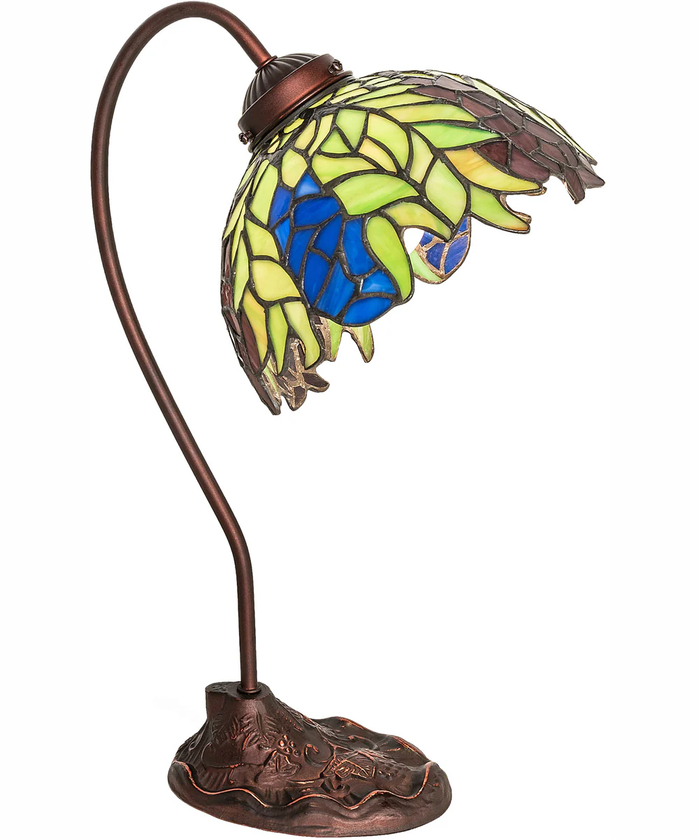 18" High Tiffany Honey Locust Desk Lamp - Image 2