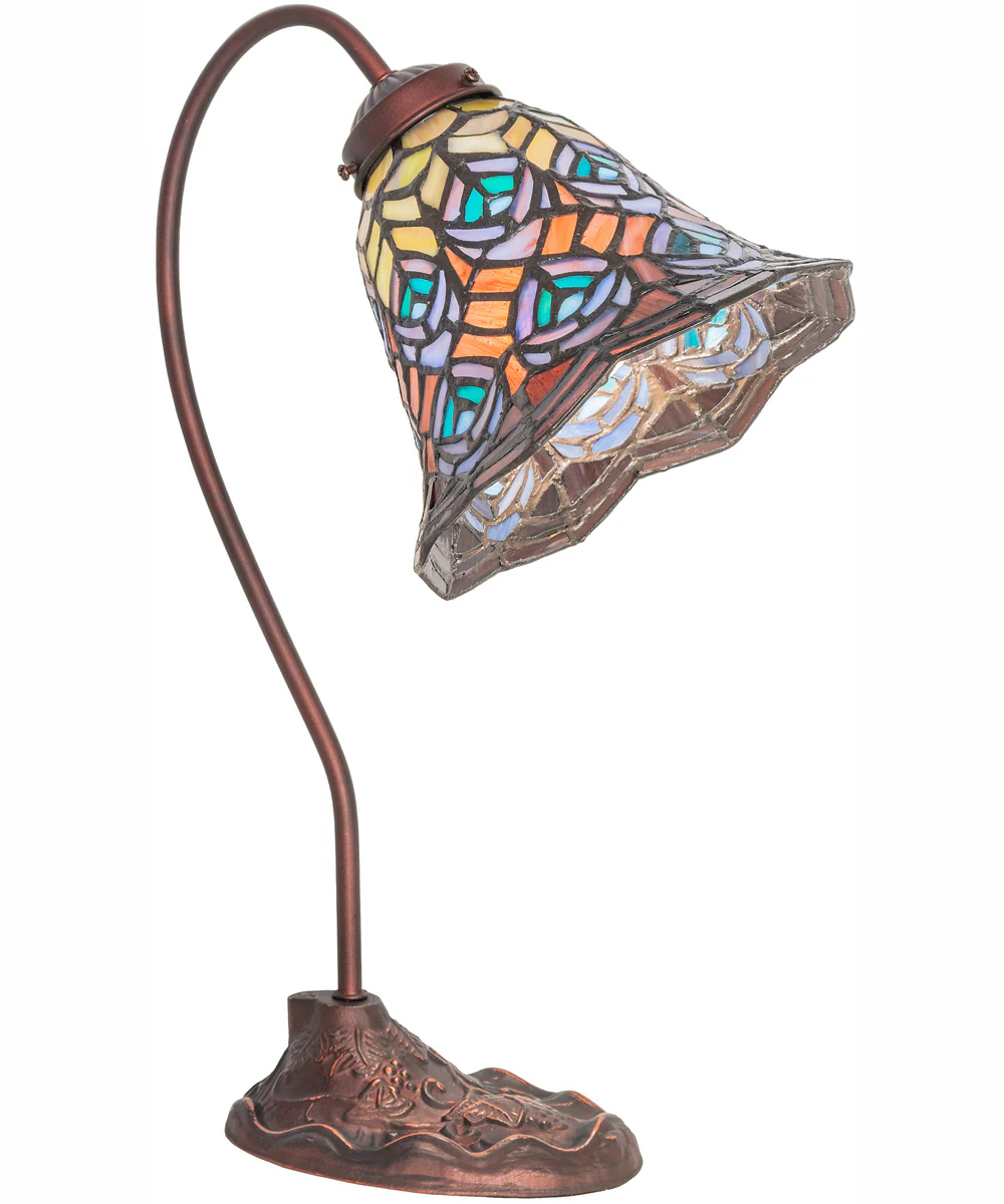 18" High Tiffany Peacock Feather Desk Lamp - Image 2