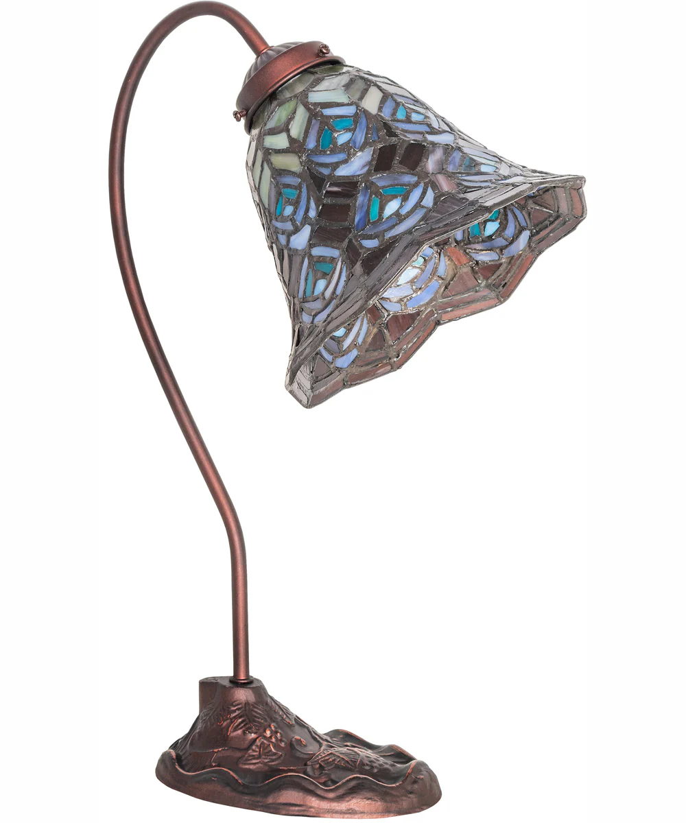 18" High Tiffany Peacock Feather Desk Lamp - Image 3